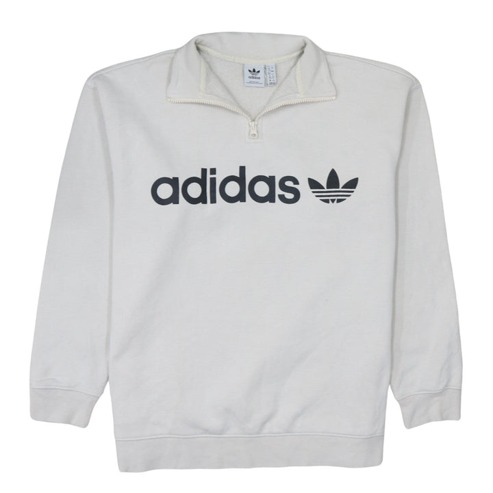 Adidas Women’s Ivory 1/4 Zip Pullover Sweatshirt UK 12