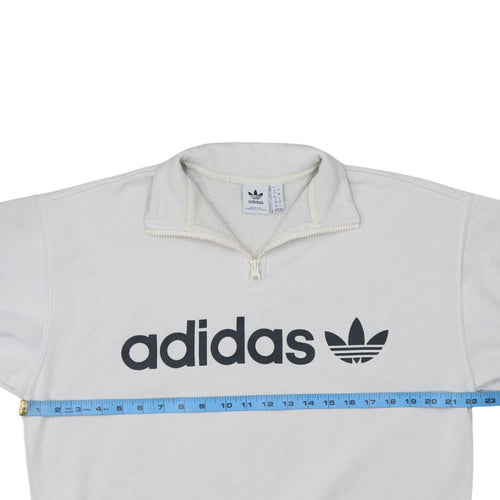 Adidas Women’s Ivory 1/4 Zip Pullover Sweatshirt UK 12