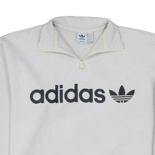 Adidas Women’s Ivory 1/4 Zip Pullover Sweatshirt UK 12