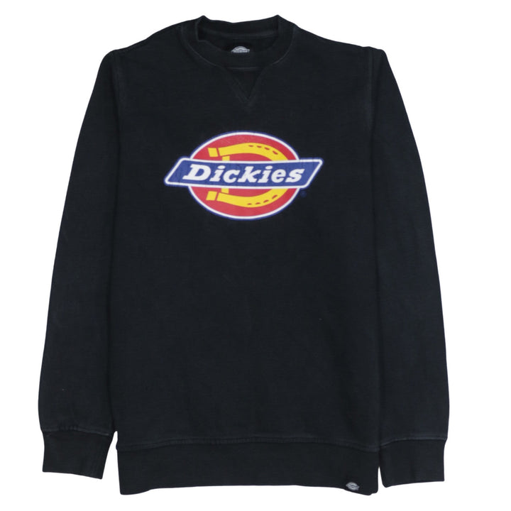 Dickies Men's Black Small Pullover Sweatshirt Crew Neck Logo