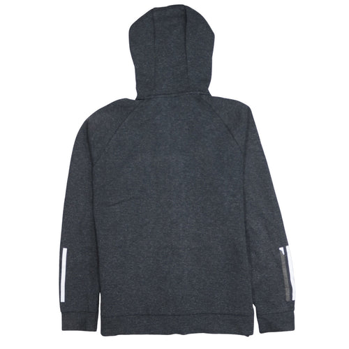 Adidas Boys Dark Grey Full Zip Hoodie Size 11-12 Years Hooded Sportswear