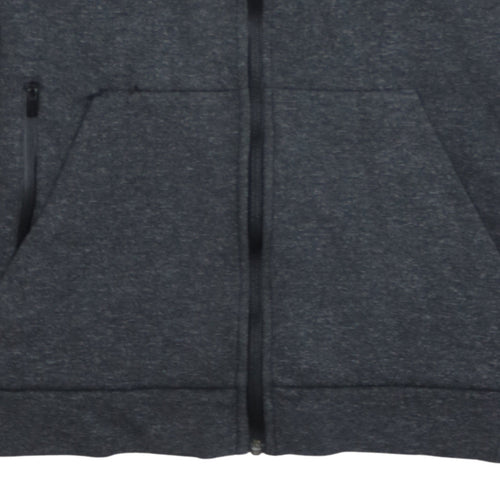 Adidas Boys Dark Grey Full Zip Hoodie Size 11-12 Years Hooded Sportswear
