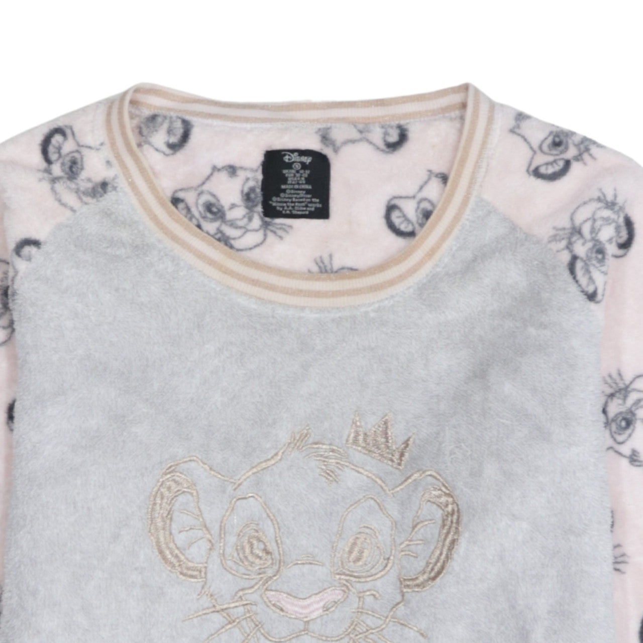 Love to Lounge Disney Simba Grey Fleece Pyjama Top Women’s Size 10-12
