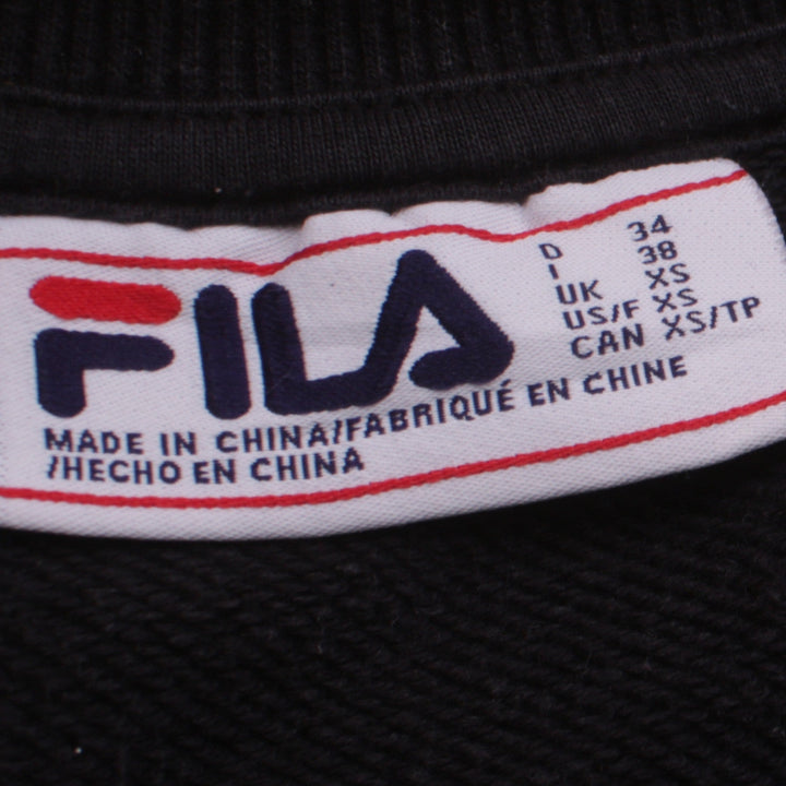 FILA Men's Black XS Pullover Sweatshirt Crew Neck Logo Fleece