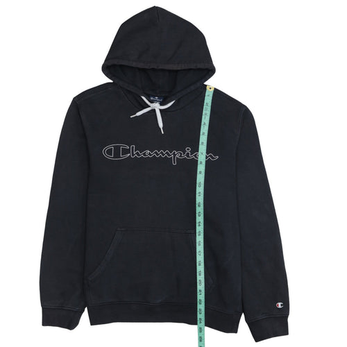 Champion Men's Black Medium Pullover Hoodie with Logo