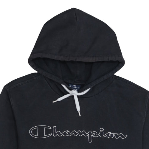 Champion Men's Black Medium Pullover Hoodie with Logo