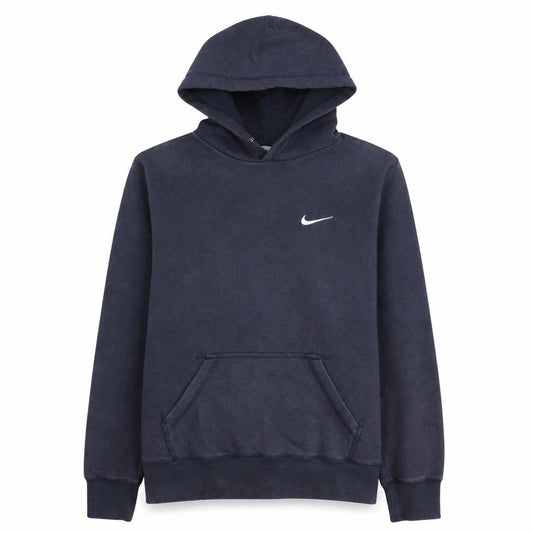 Front view of Nike Men's Blue Pullover Hoodie Sweatshirt with Logo, size M