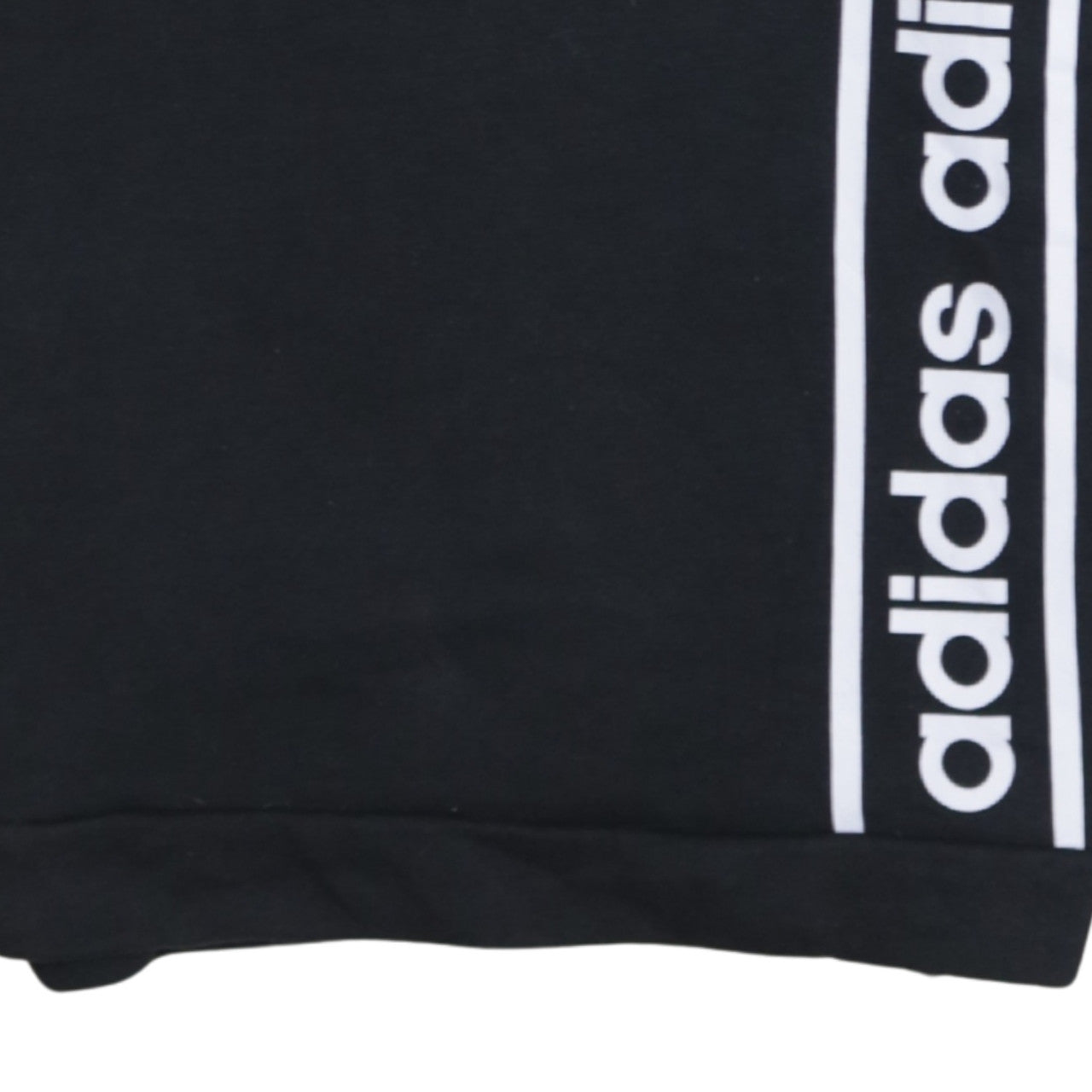 adidas Teens Black XS Pullover Hoodie with Logo Stripe Design