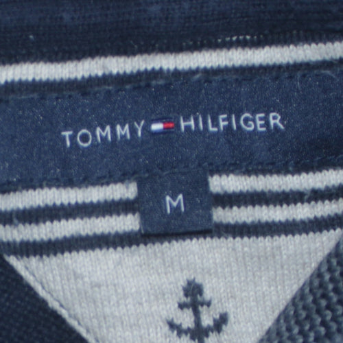Tommy Hilfiger Men's Blue Cotton Shawl Collar Pullover Jumper M