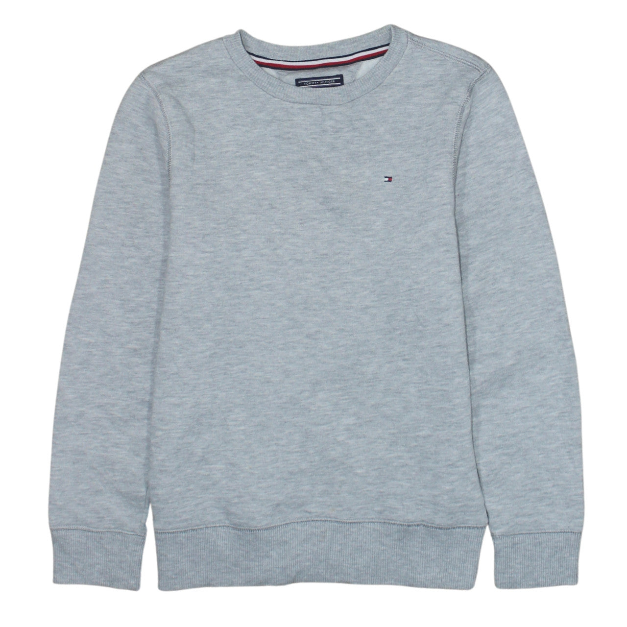 Tommy Hilfiger Boys Grey Sweatshirt Size 152 Cotton Blend Crew Neck