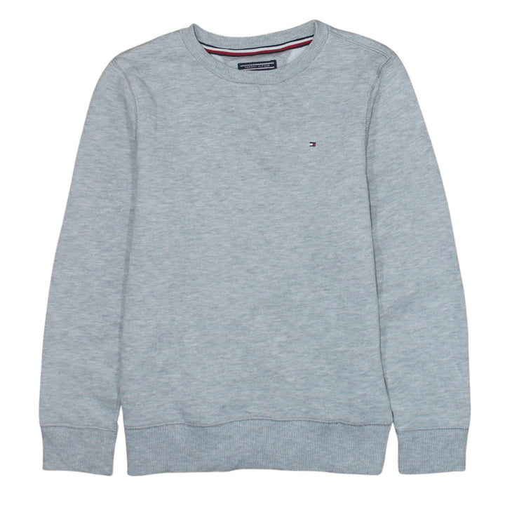 Tommy Hilfiger Boys Grey Sweatshirt Size 152 Cotton Blend Crew Neck