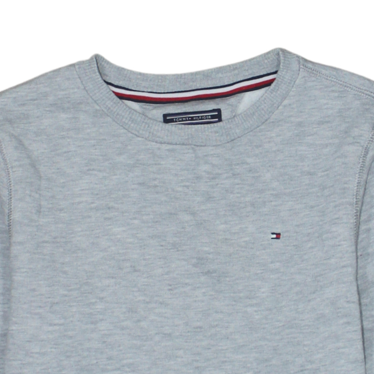 Tommy Hilfiger Boys Grey Sweatshirt Size 152 Cotton Blend Crew Neck