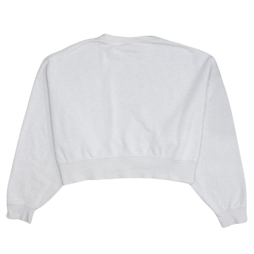 Nike Women White Cropped Pullover Sweatshirt Medium