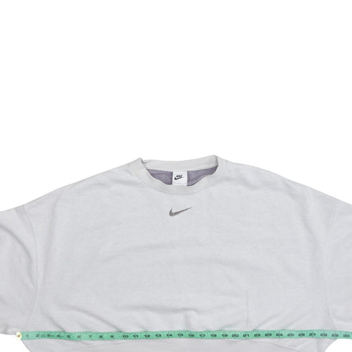 Nike Women White Cropped Pullover Sweatshirt Medium