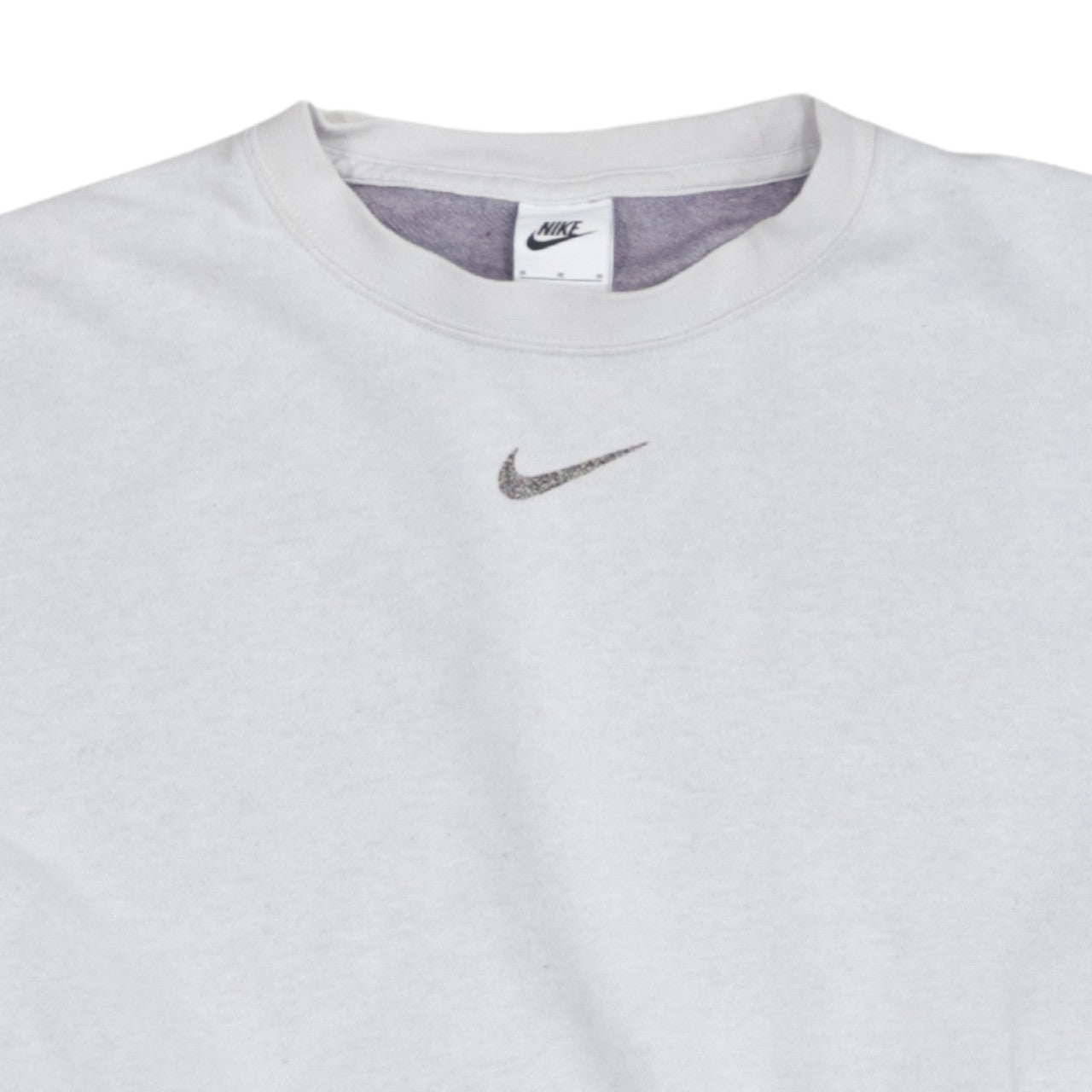 Nike Women White Cropped Pullover Sweatshirt Medium