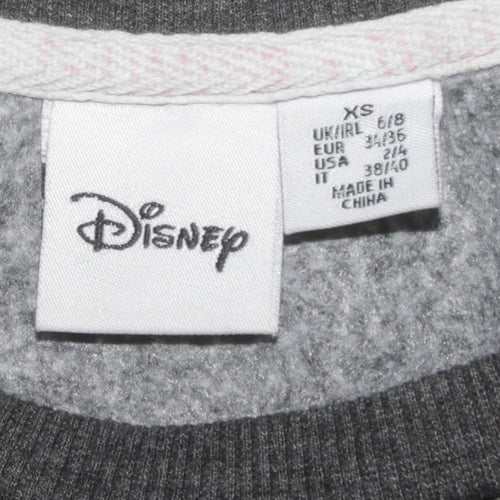 Disney Women Grey Thumper Sweatshirt XS Crew Neck Long Sleeve Pullover