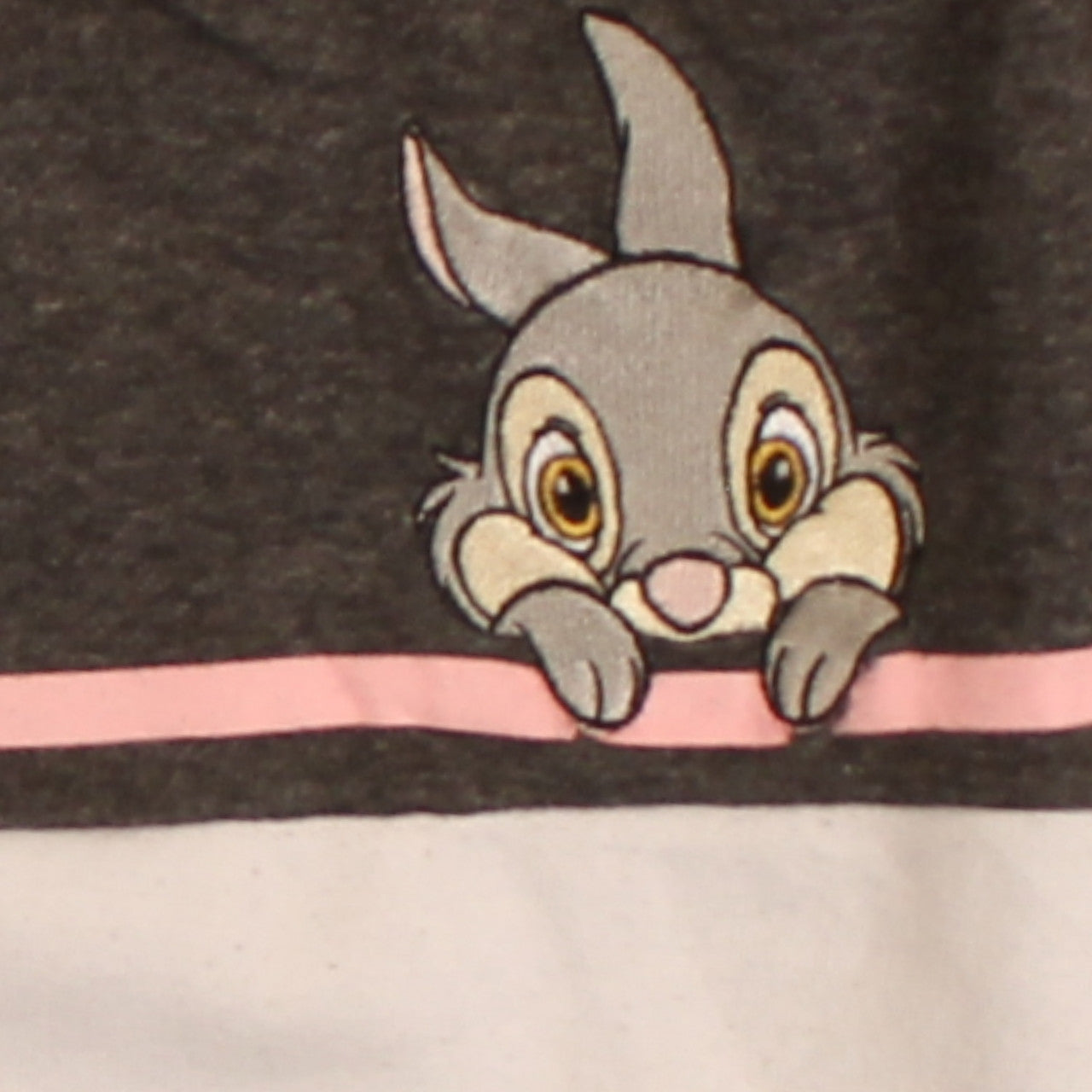 Disney Women Grey Thumper Sweatshirt XS Crew Neck Long Sleeve Pullover