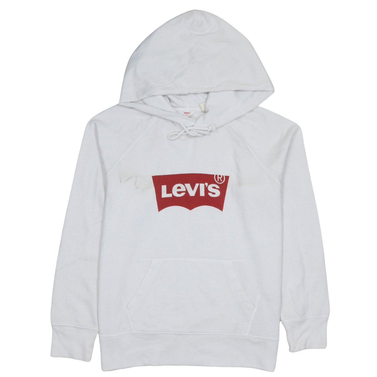 Levi's Men's White Pullover Hoodie Medium Graphic Logo Sweatshirt