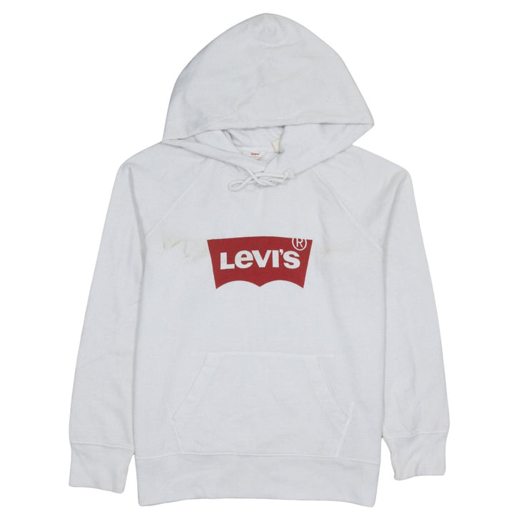 Levi's Men's White Pullover Hoodie Medium Graphic Logo Sweatshirt