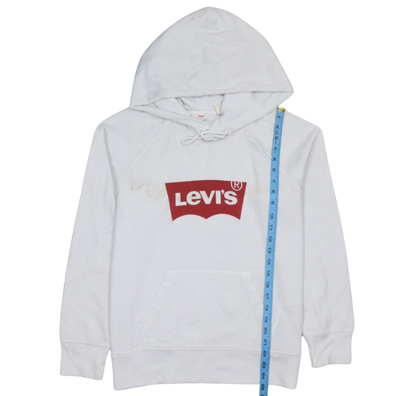 Levi's Men's White Pullover Hoodie Medium Graphic Logo Sweatshirt
