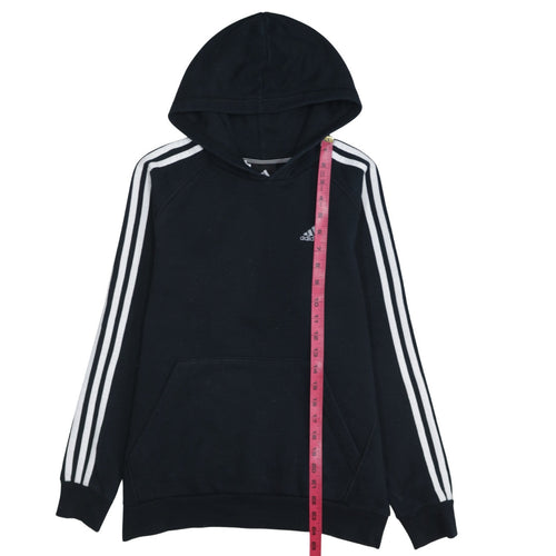 Adidas Boys Black 13-14 Years Pullover Hoodie Essentials 3-Stripes