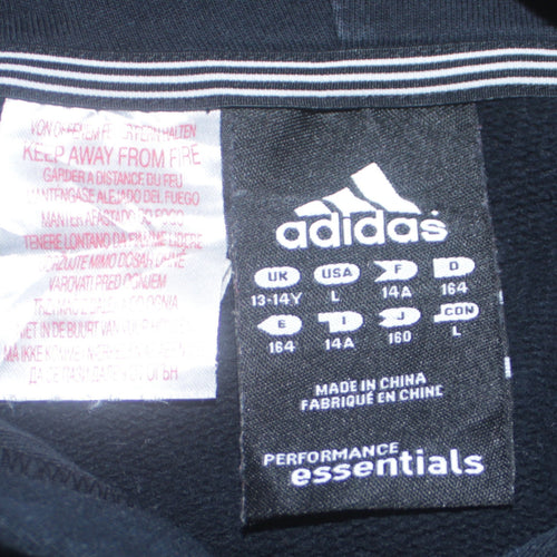 Adidas Boys Black 13-14 Years Pullover Hoodie Essentials 3-Stripes