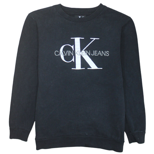 Calvin Klein Jeans Men's Black Graphic Logo Sweatshirt Size S