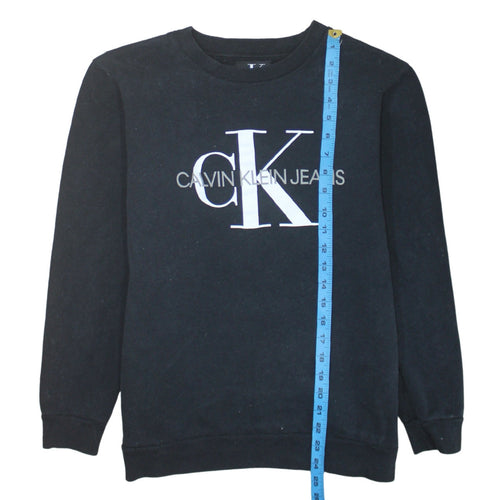 Calvin Klein Jeans Men's Black Graphic Logo Sweatshirt Size S