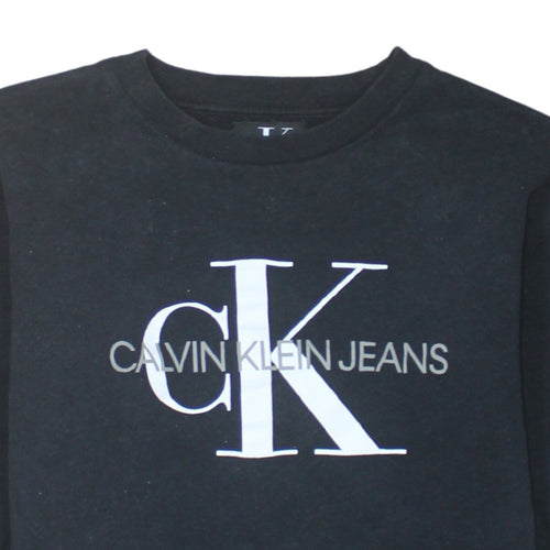 Calvin Klein Jeans Men's Black Graphic Logo Sweatshirt Size S
