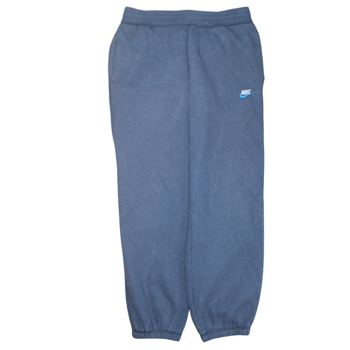 Nike Men Blue Fleece Jogger Sweatpants L Elastic Waist Activewear
