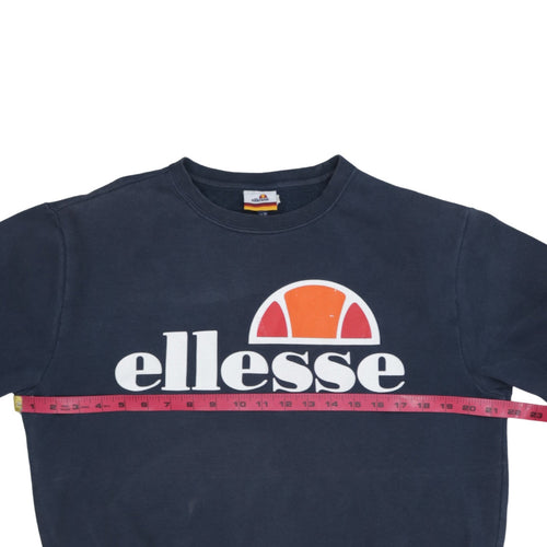 Ellesse Men's Blue Logo Crew Neck Pullover Sweatshirt UK M