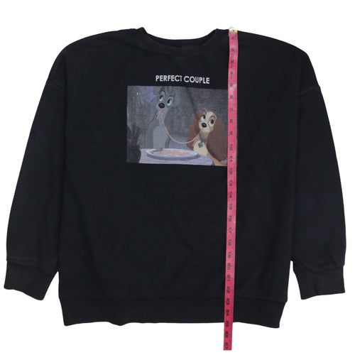 Disney Women Black Lady and the Tramp Sweatshirt L Graphic Pullover