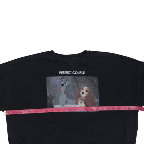 Disney Women Black Lady and the Tramp Sweatshirt L Graphic Pullover