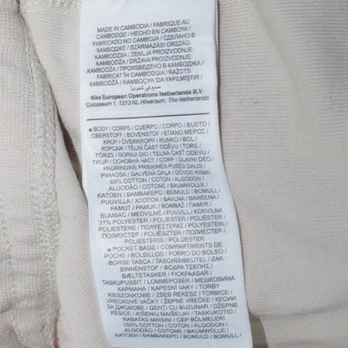 Nike Men's Beige Small Jogger Trousers Cotton Blend Activewear