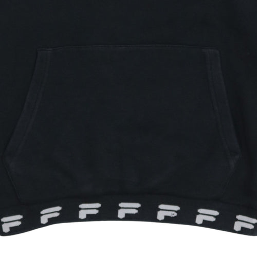 FILA Men's Black XS Pullover Hoodie Embroidered Logo Cotton Blend