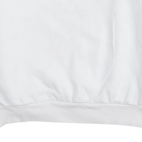 Adidas Boys White Crew Neck Graphic Sweatshirt Size 13-14 Years L