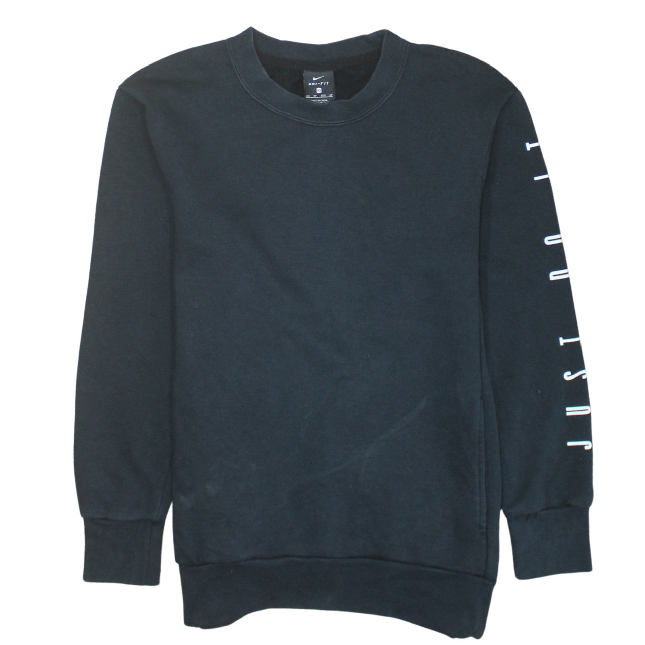 Nike Men's Black Dri-FIT XS Crew Neck Pullover Sweatshirt Just Do It