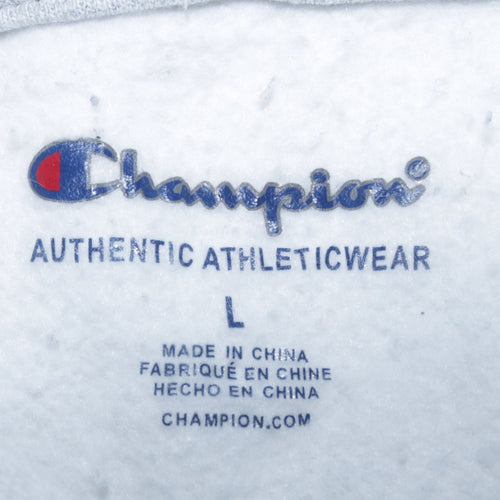 Champion Boys White Pullover Hoodie Size L Embroidered Logo Cotton Blend