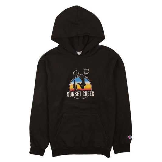 Champion Boys Black Graphic Pullover Hoodie YL Sunset Cheer #AlwaysRising
