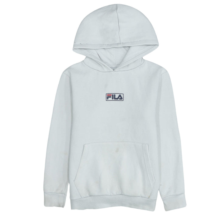 Fila Boys White Pullover Hoodie 13 Years Cotton Blend Logo Design