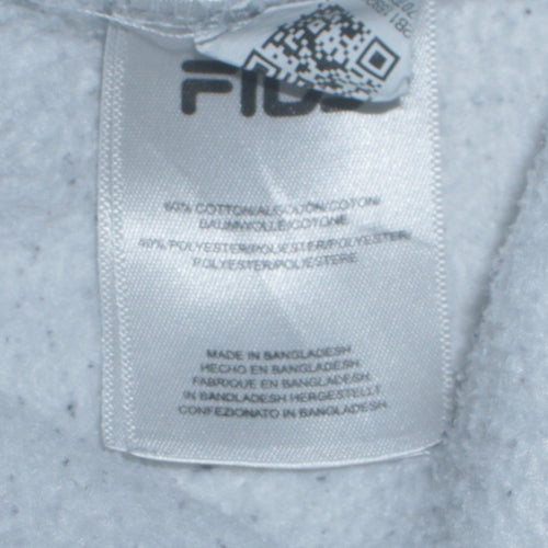 Fila Boys White Pullover Hoodie 13 Years Cotton Blend Logo Design