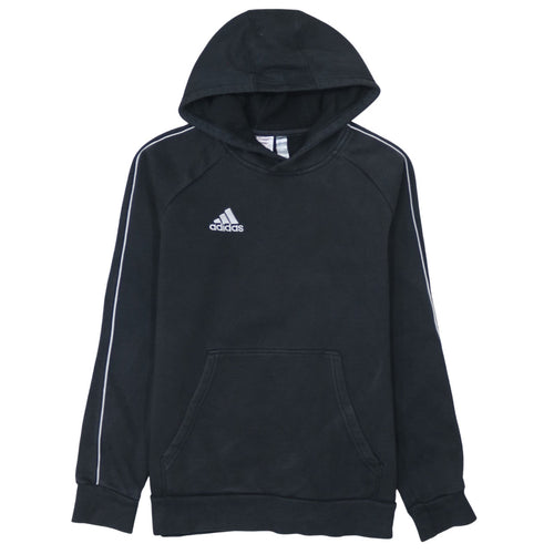 Adidas Boys Black Pullover Hoodie 13-14 Years Cotton Blend Sportswear