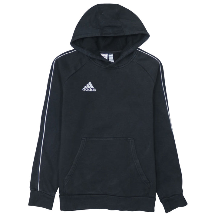 Adidas Boys Black Pullover Hoodie 13-14 Years Cotton Blend Sportswear