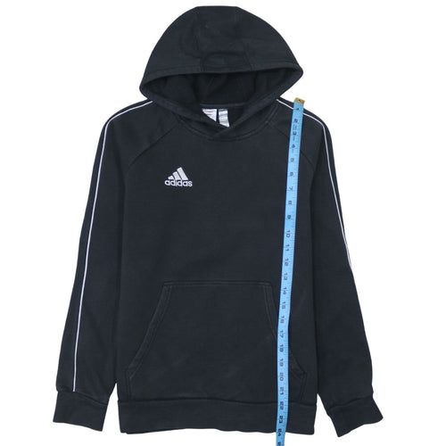 Adidas Boys Black Pullover Hoodie 13-14 Years Cotton Blend Sportswear