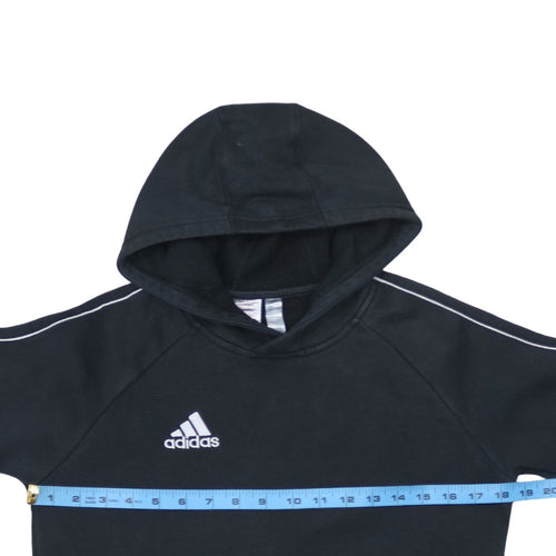 Adidas Boys Black Pullover Hoodie 13-14 Years Cotton Blend Sportswear