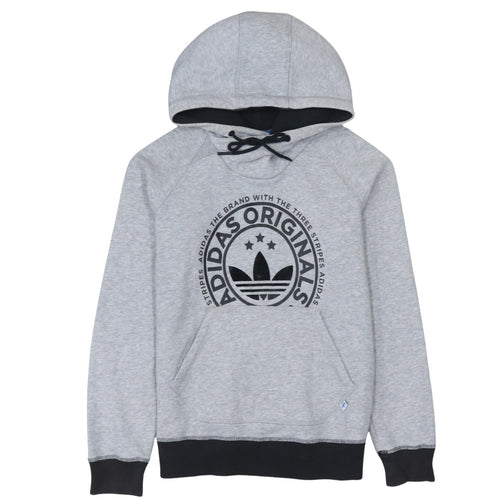 Adidas Originals Women's Grey Hoodie Size 12 Pullover Logo Sweatshirt