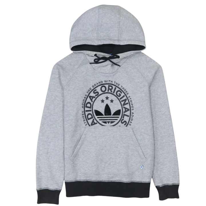 Adidas Originals Women's Grey Hoodie Size 12 Pullover Logo Sweatshirt