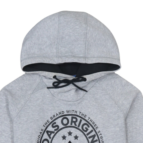 Adidas Originals Women's Grey Hoodie Size 12 Pullover Logo Sweatshirt