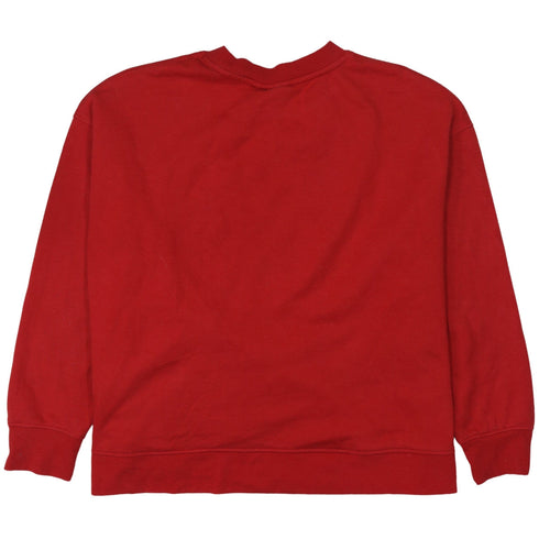 Disney Women Red Mickey & Friends Sweatshirt XL Crew Neck Pullover