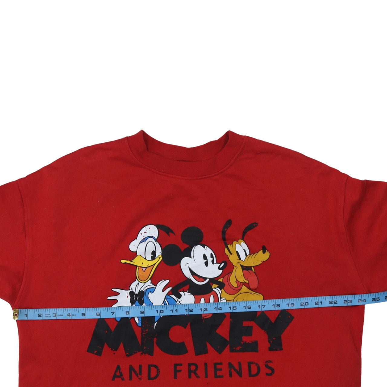 Disney Women Red Mickey & Friends Sweatshirt XL Crew Neck Pullover